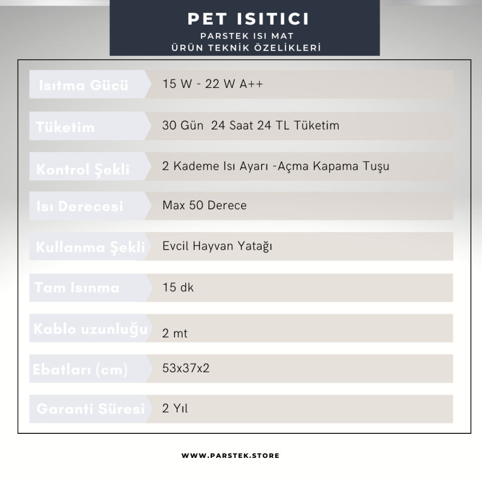 Elektrikli Pet Isıtıcı- Isı Mat